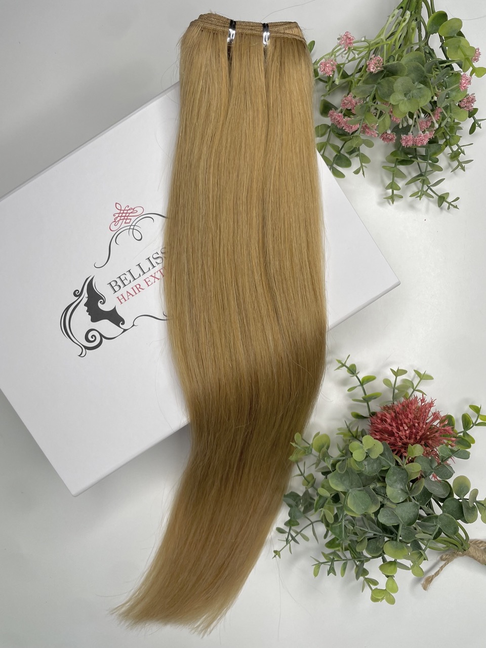 55 cm Indian Hair Extension Weft - Dark blonde 12