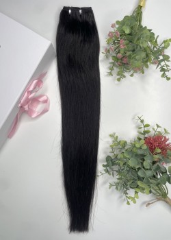 55 cm Indian Hair Extension Weft -dark chestnut 1b