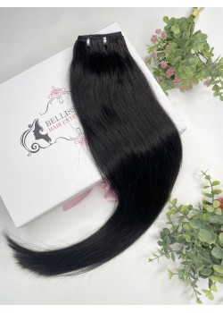 55 cm Indian Hair Extension Weft -dark chestnut 1b