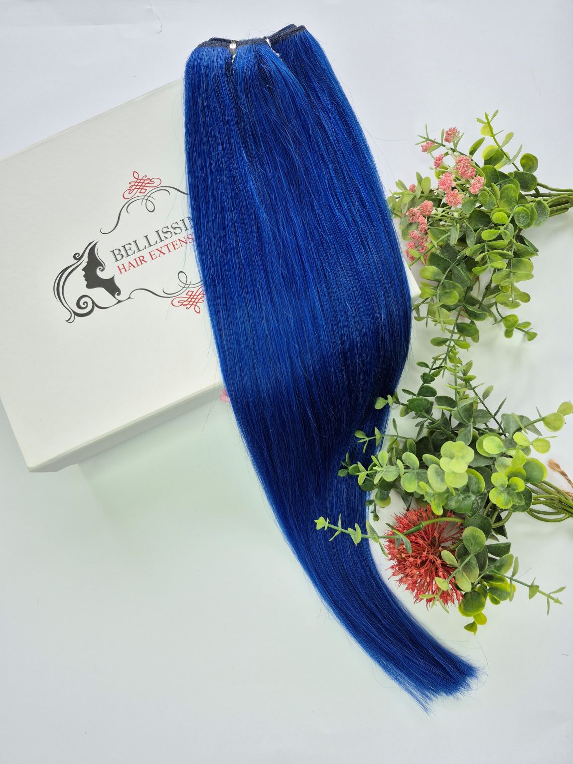55 cm Indian hair weft – Blue