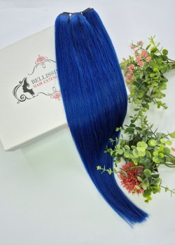 55 cm Indian hair weft – Blue