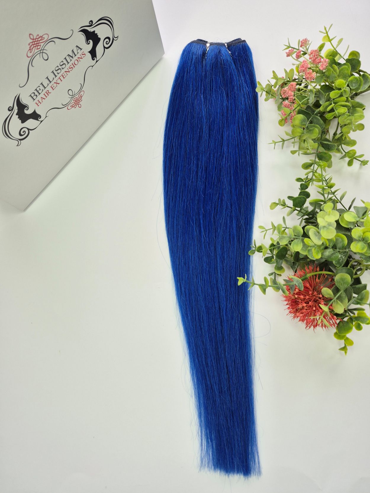 55 cm Indian hair weft – Blue