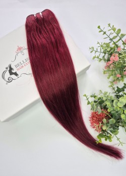 55 cm Indian Hair Extension Weft - Dark Red #98