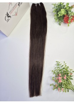 65 cm Indian Hair Extension Weft - Darkest chestnut 1A