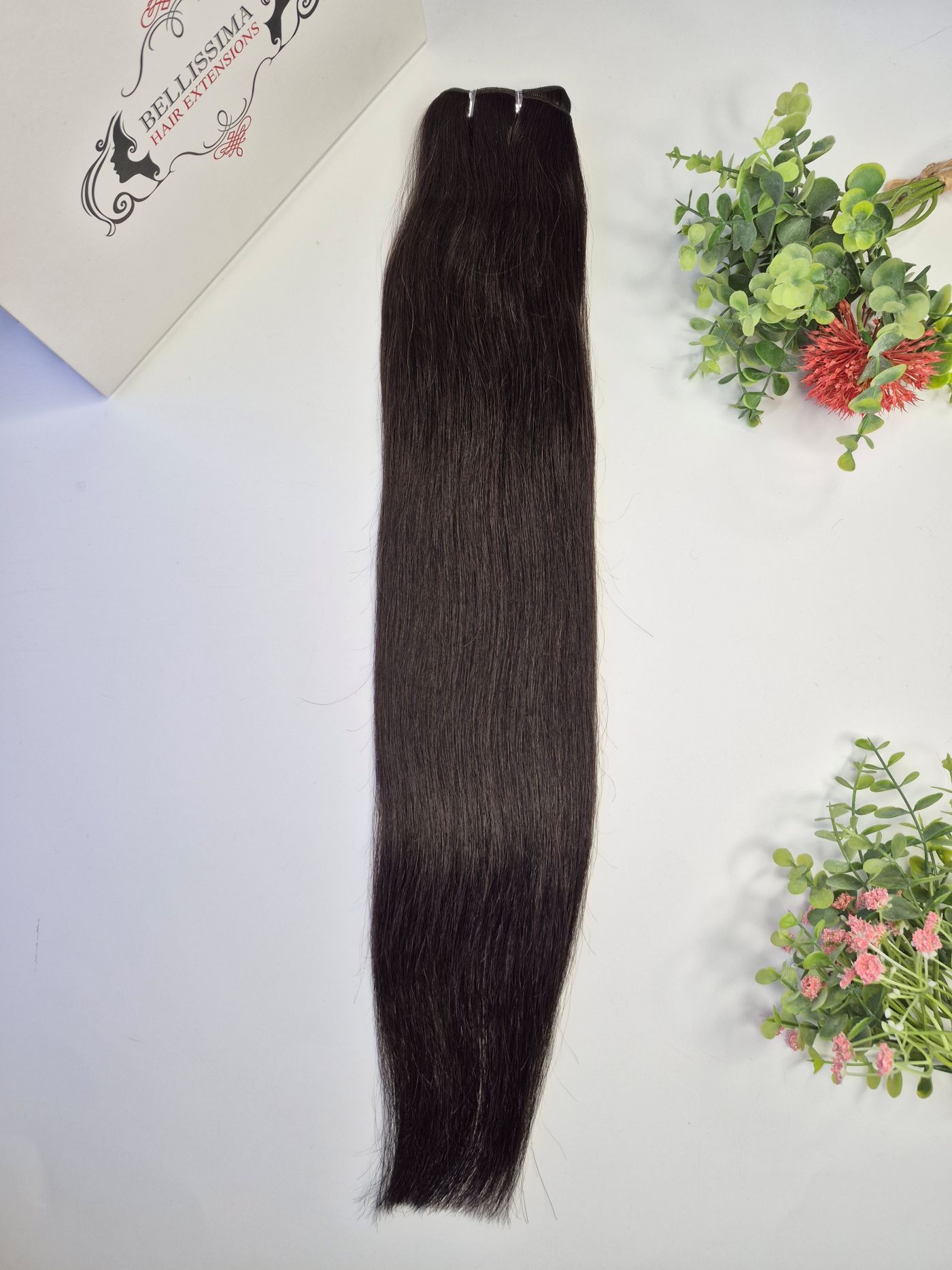 65 cm Indian Hair Extension Weft - Darkest chestnut #1b