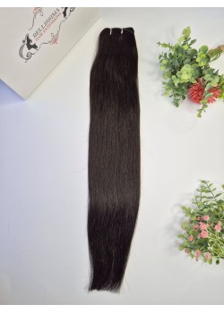 65 cm Indian Hair Extension Weft - Darkest chestnut #1b