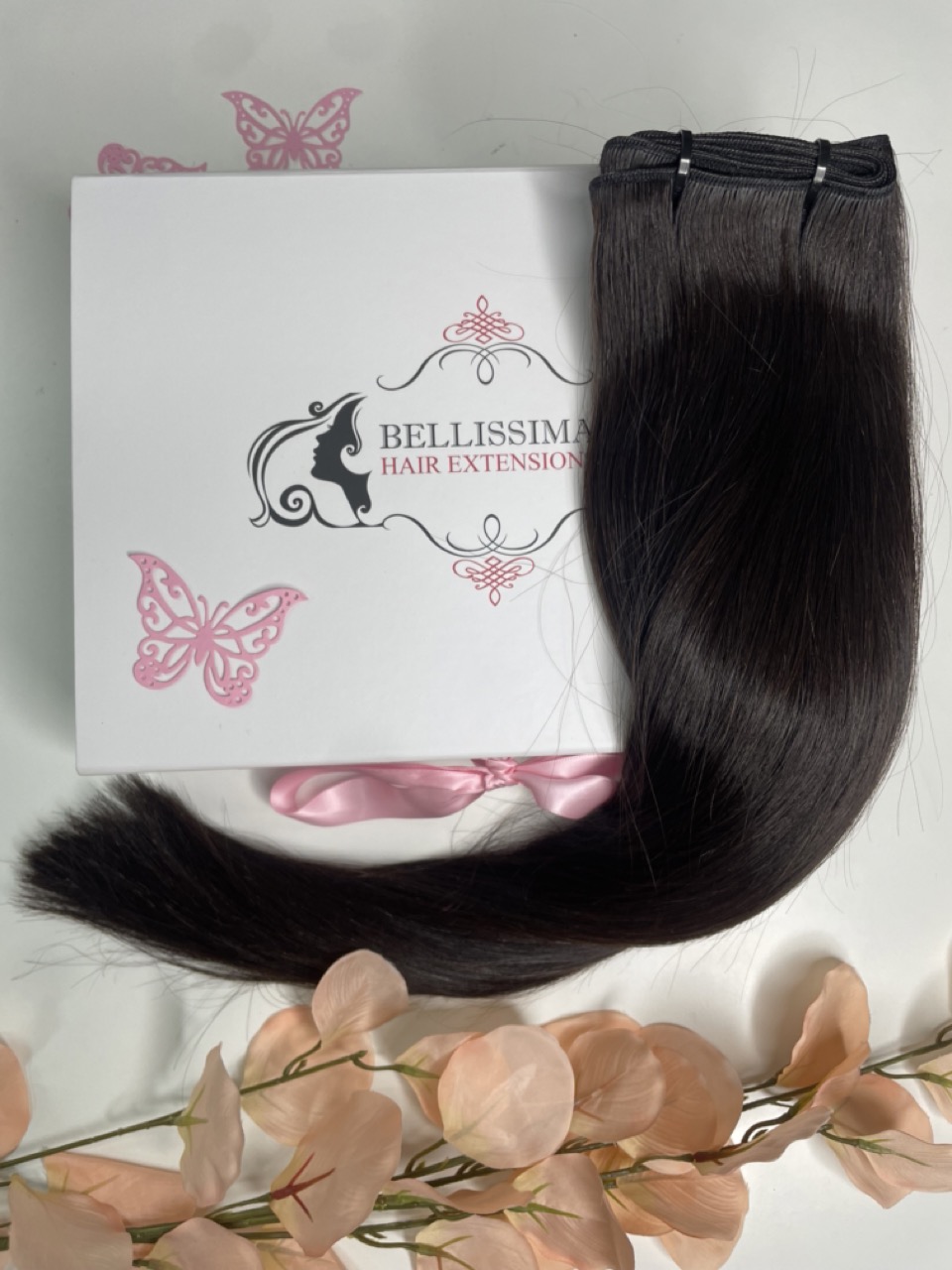 20" Tailand weft hair extension - Darkest brown 1b