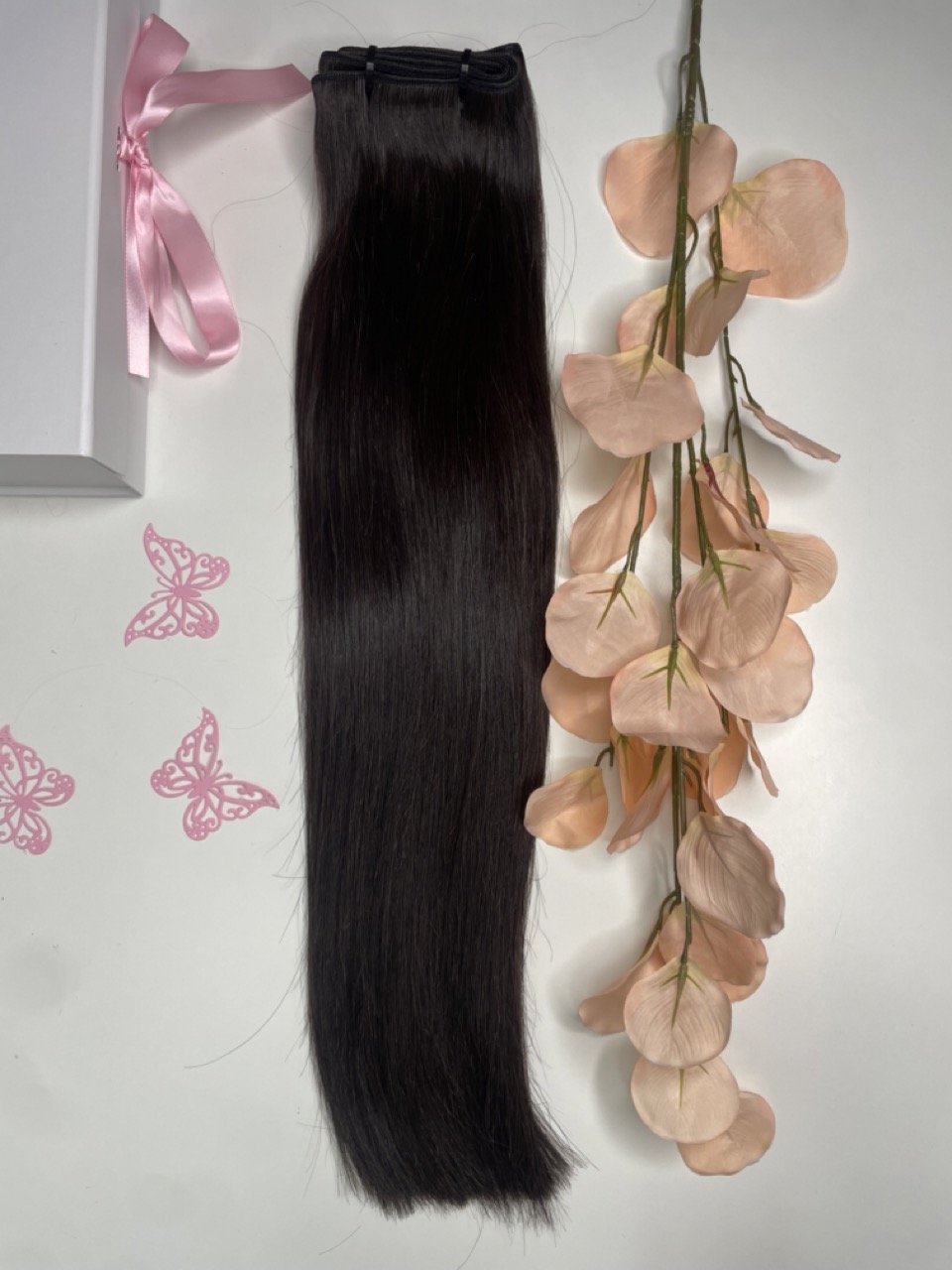 20" Tailand weft hair extension - Darkest brown 1b
