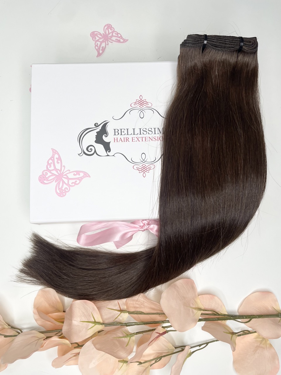 20" Tailand weft hair extension - Dark brown 2A