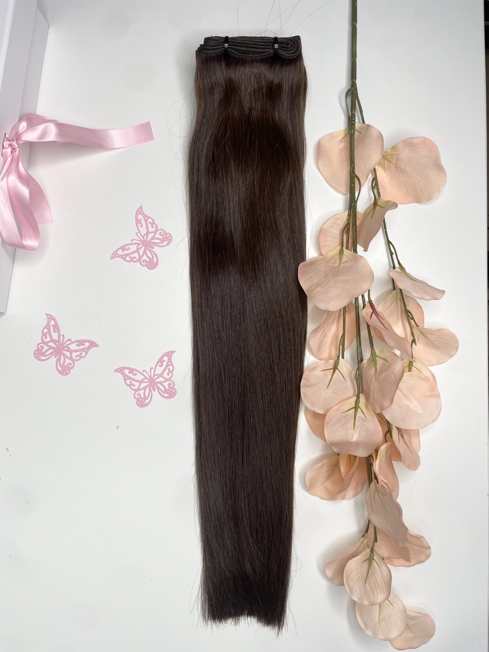 20" Tailand weft hair extension - Dark brown 2A