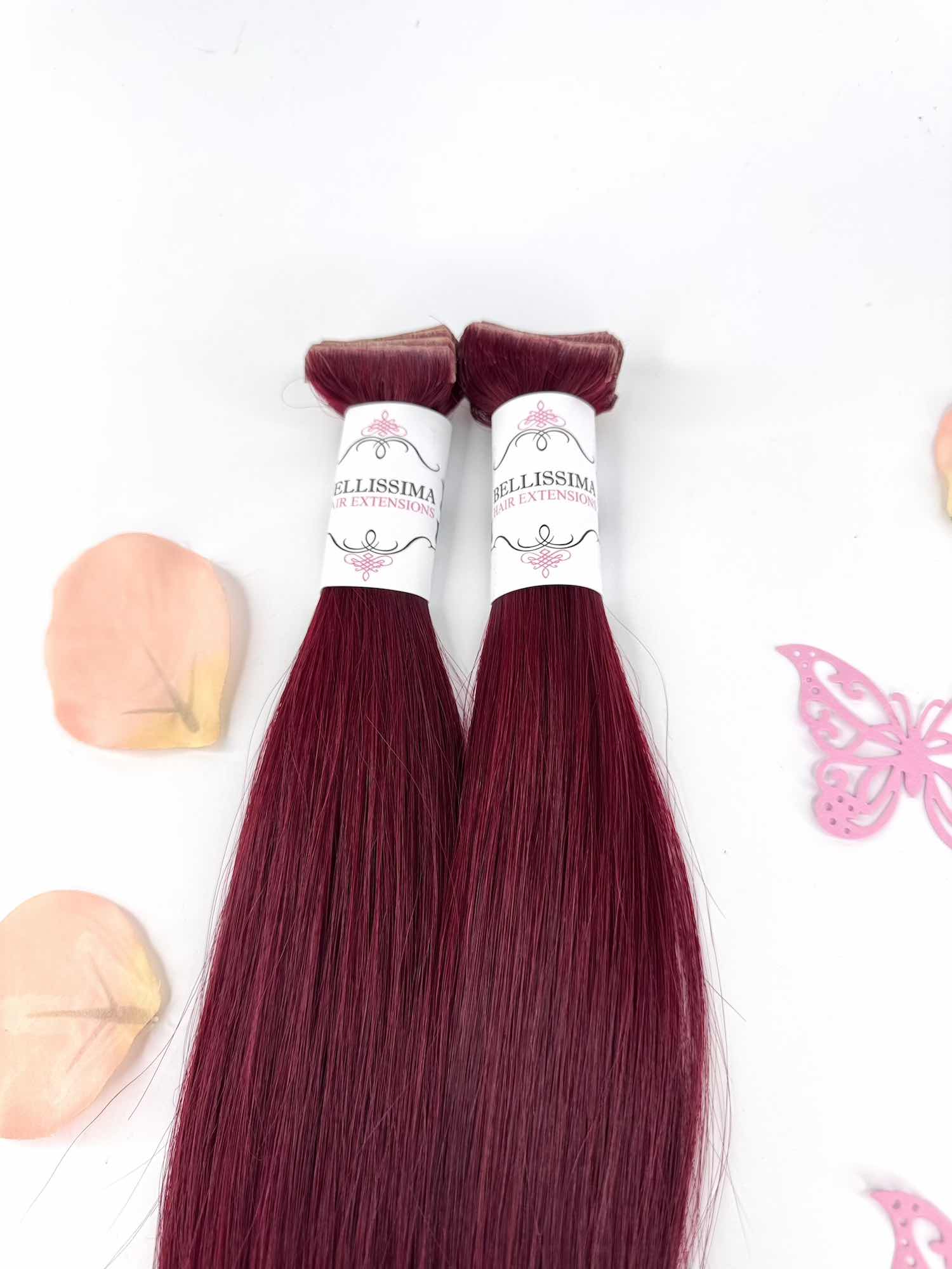 50cm Tape Extensions from Slavic Hair – Dark Mahogany x88