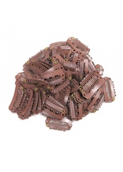 Light brown hair extension clips 28 mm