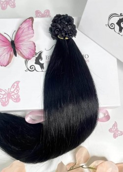 50 cm Keratin Hair Extensions Black Color 1