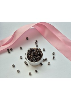 500 Dark brown #3 silicone micro rings for hair extensions